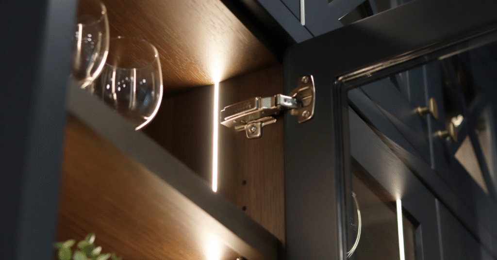 integrated led lighting inside a cabinet