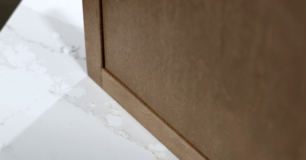 The Verra door style in Maple Wood with a Burlap Stain